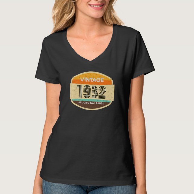 90 Birthday Graphic Camisetas Vintage 1932 Todas a (Frente)