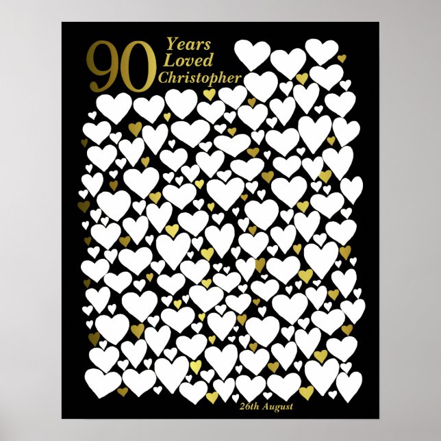 90 Birthday Poster - 90 Anos De Amor (Frente)
