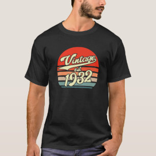 90 Birthday Vintage EST 1932 Camisetas 90 Anos Cel
