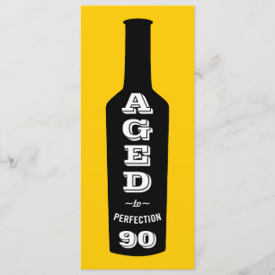 90 Convite de aniversário envelhecido até a perf
