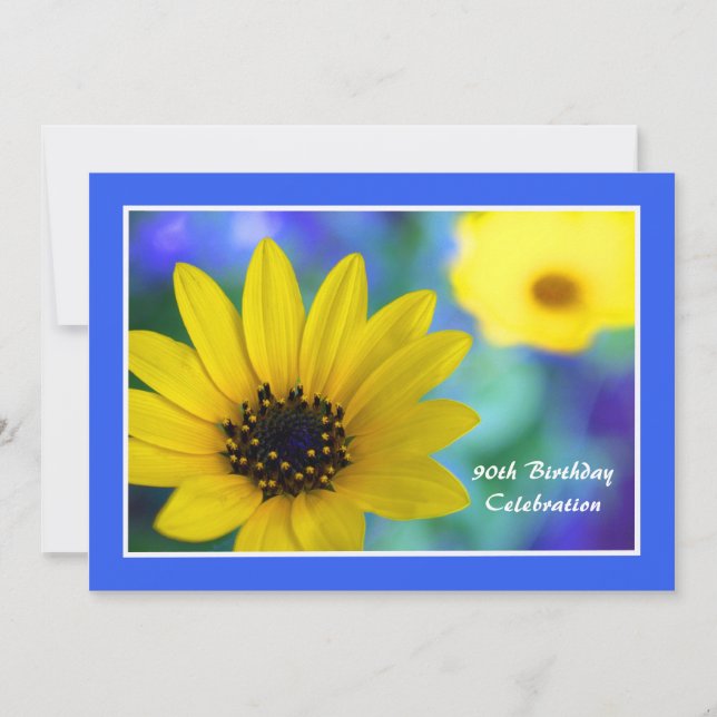 90 Convite de aniversário Girassol (Frente)
