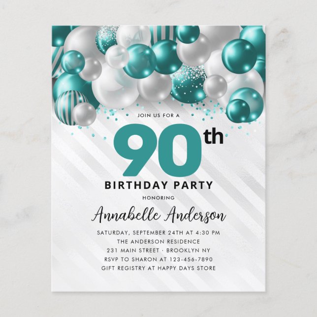 90 de Aniversário do Balão de Teto do Orçamento (Frente)
