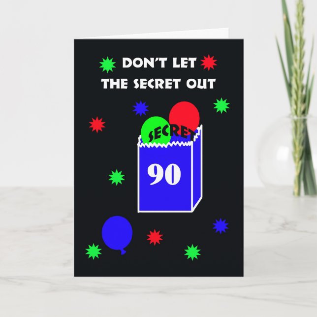 90 Surprise Convite de aniversário — Segredo (Frente)