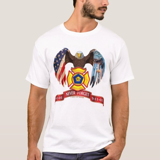 911 nunca esqueça a camisa de T (Frente)