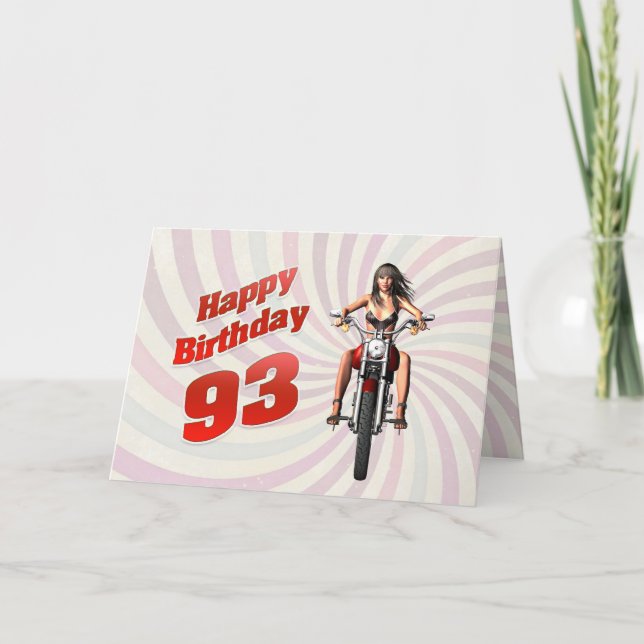 93º Cartão de aniversário com moto (Frente)