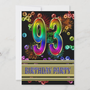 93rd Convite de aniversário com bolhas