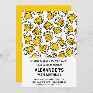 95.º aniversário de convites para ele Beer Modern
