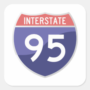 95 etiqueta (I-95) de um estado a outro