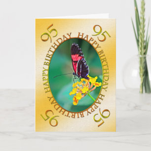 95.o Cartão de aniversário de borboletas e flores