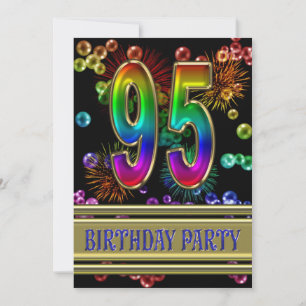 95th Convite de aniversário com bolhas