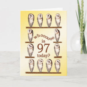 97º aniversário, Cartão Curioso de Corujas.