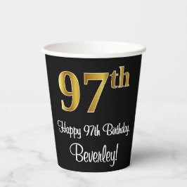 97º aniversário - Elegante Luxurioso Faux Dourado 