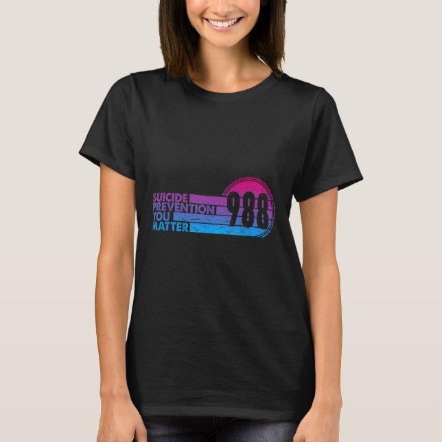 988 Prevenção Contra Suicídio Camisa 988 Awarenes (Frente)