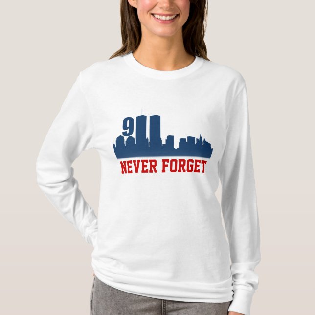 9/11 de WTC - Nunca esqueça o camiseta (Frente)