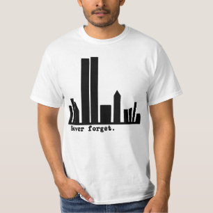9-11 nunca esqueça o camiseta da skyline de NY,