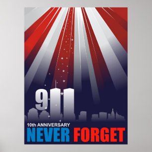 9-11 poster enorme do 11o 10o aniversário de