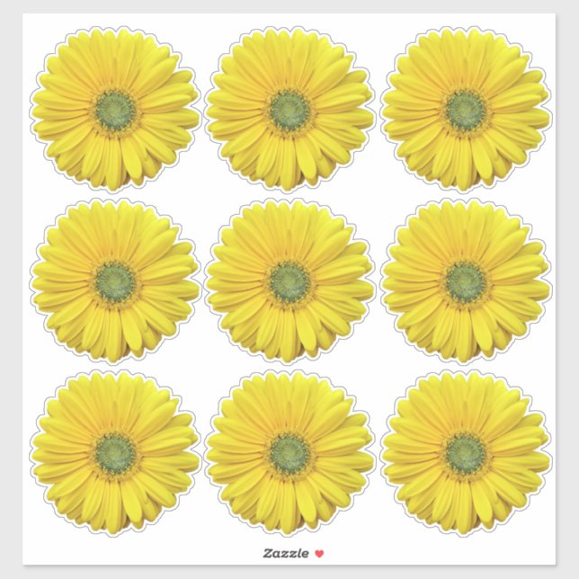9 adesivos de flores amarelas de Gerber Daisy cort (Folha)