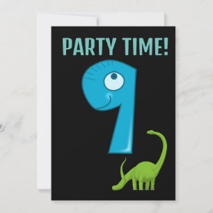 9 ANOS DE ANIVERSÁRIO 9.o CONVITES DE DINOSSAUR