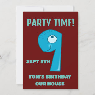 9 ANOS DE ANIVERSÁRIO 9.o CONVITES PERSONALIZADOS