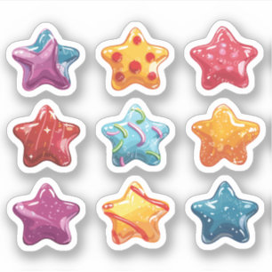 9 Conjunto de Adesivos de Estrelas de Doces