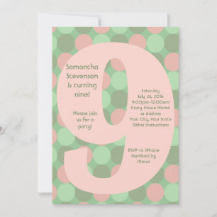 9 convites de festas de aniversários, rosa e