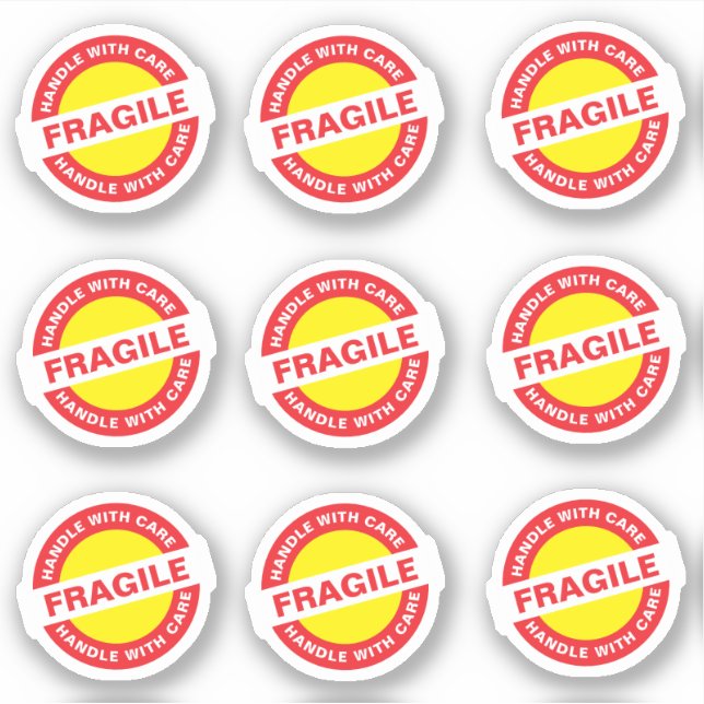 9PCS Adesivos Fragil Ecommerce (Frente)