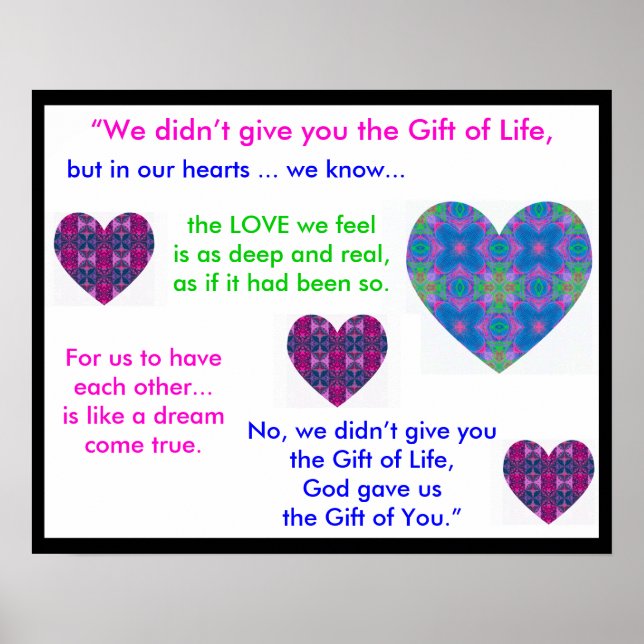 A07b Gift of Life Poster - Version 1.Black Border (Frente)
