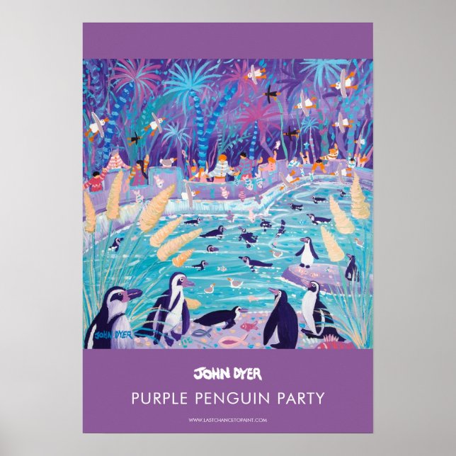 A2 poster de John Dyer. Partido Pinguim Roxo (Frente)