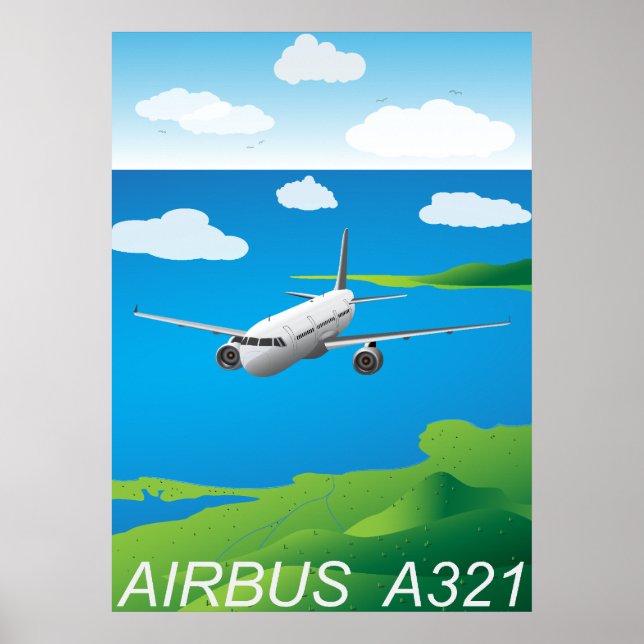 A321 Airliner Vector Poster (Frente)