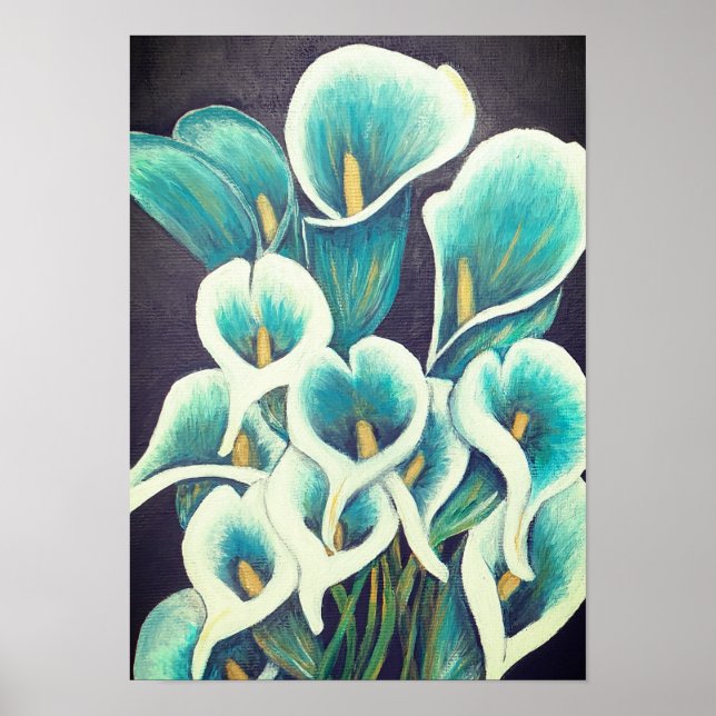 A3 Belos Flores de Teto Impressão de Pintura acríl (Frente)