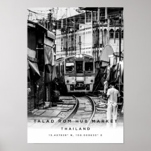 A3 Talad Rom Hub Market Thailand Poster