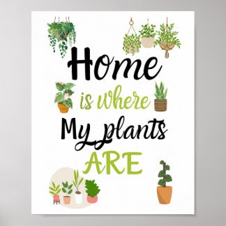 A4 Poster Home é onde minhas plantas estão