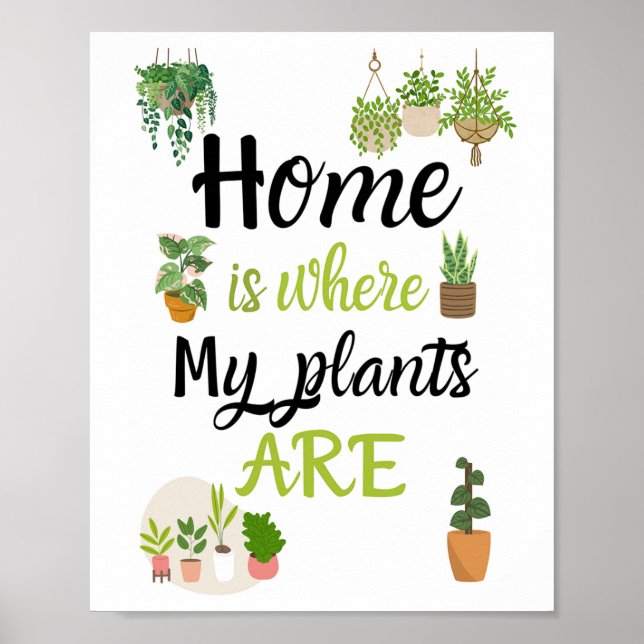 A4 Poster Home é onde minhas plantas estão (Frente)