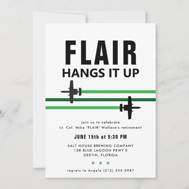 A-10 Convite de festas Jet de Combatente de Ataque (Frente)