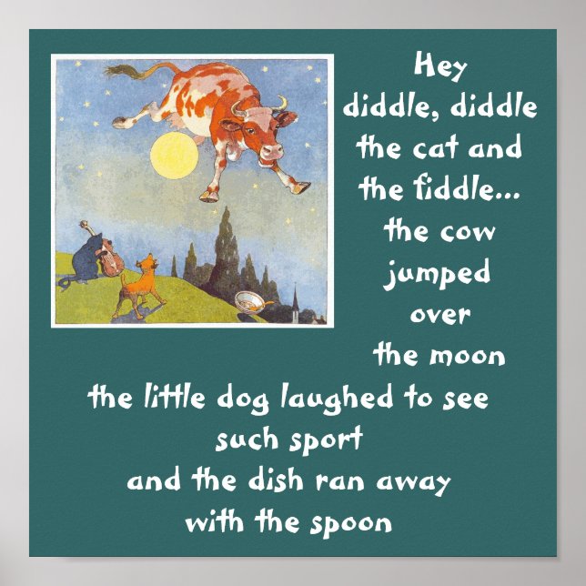 a-3 cow jumped over moon   poster (Frente)