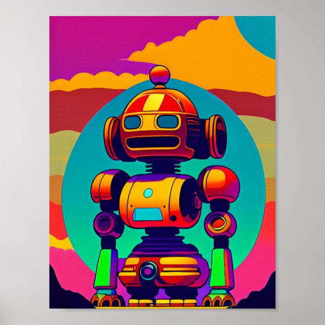 A 60s Inspired Skeleton Robot Poster (Frente)