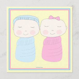 A a alegria dobro!  Convite gêmeo do chá da menina