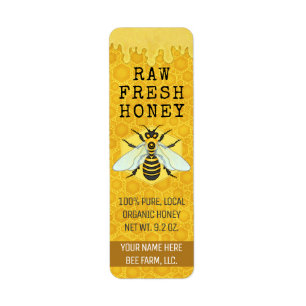 A abelha do frasco do mel etiqueta o Apiary do