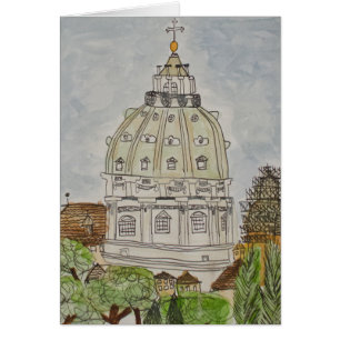 A abóbada de St Peter, cartão de Roma, Italia