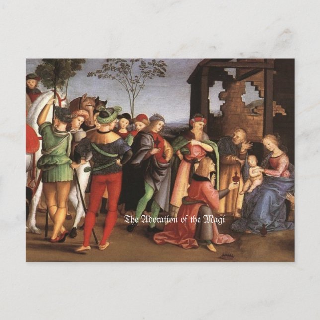 A Adoração do Cartão Postal Magi (Frente)