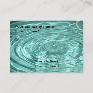 A água azul deixa cair cartões de visitas das