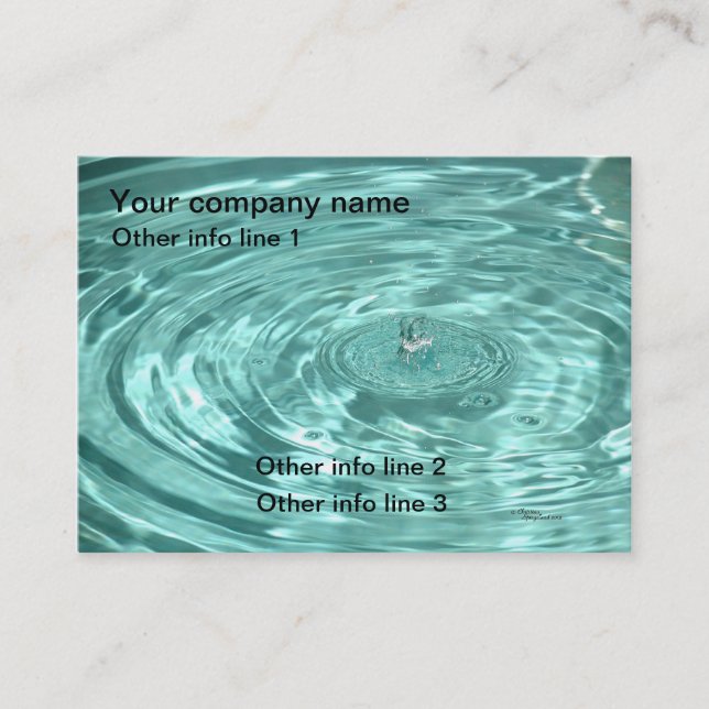 A água azul deixa cair cartões de visitas das (Frente)