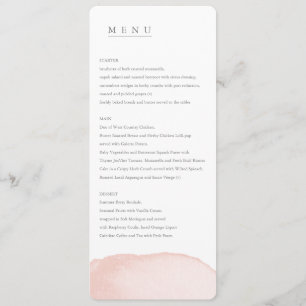 A aguarela cora menu do casamento (a DISPOSIÇÃO