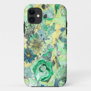 A aguarela verde esboçou capas de iphone das