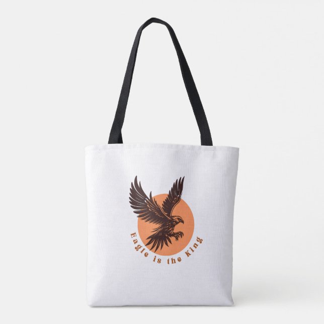A águia é o rei Tote Bag - Bold Eagle Graphic, (Verso)