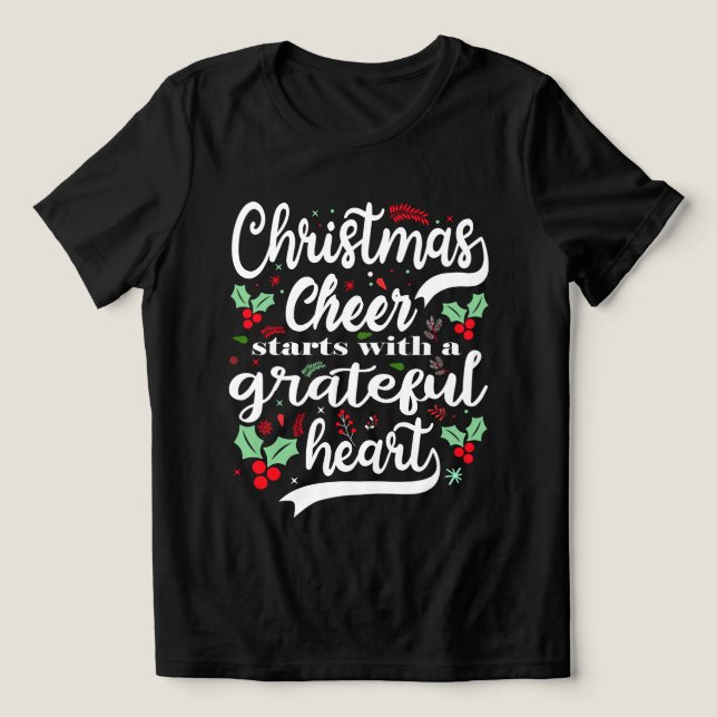 A alegria de Natal começa com um Grateful. (Design frontal)