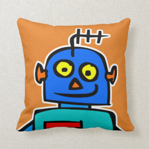 A almofada de Travesseiro decorativo de Robô Azul
