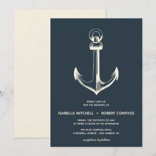 A âncora azul   Convite Para Casamento