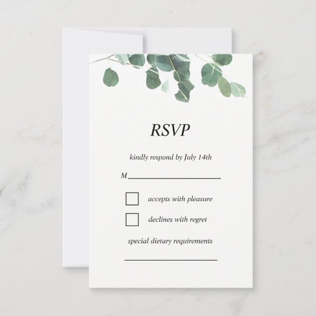 A aquarela deixa a placa RSVP (Frente)