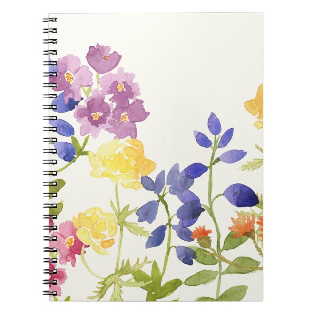 A Aquarela escocesa selvagem floresce o caderno (Frente)
